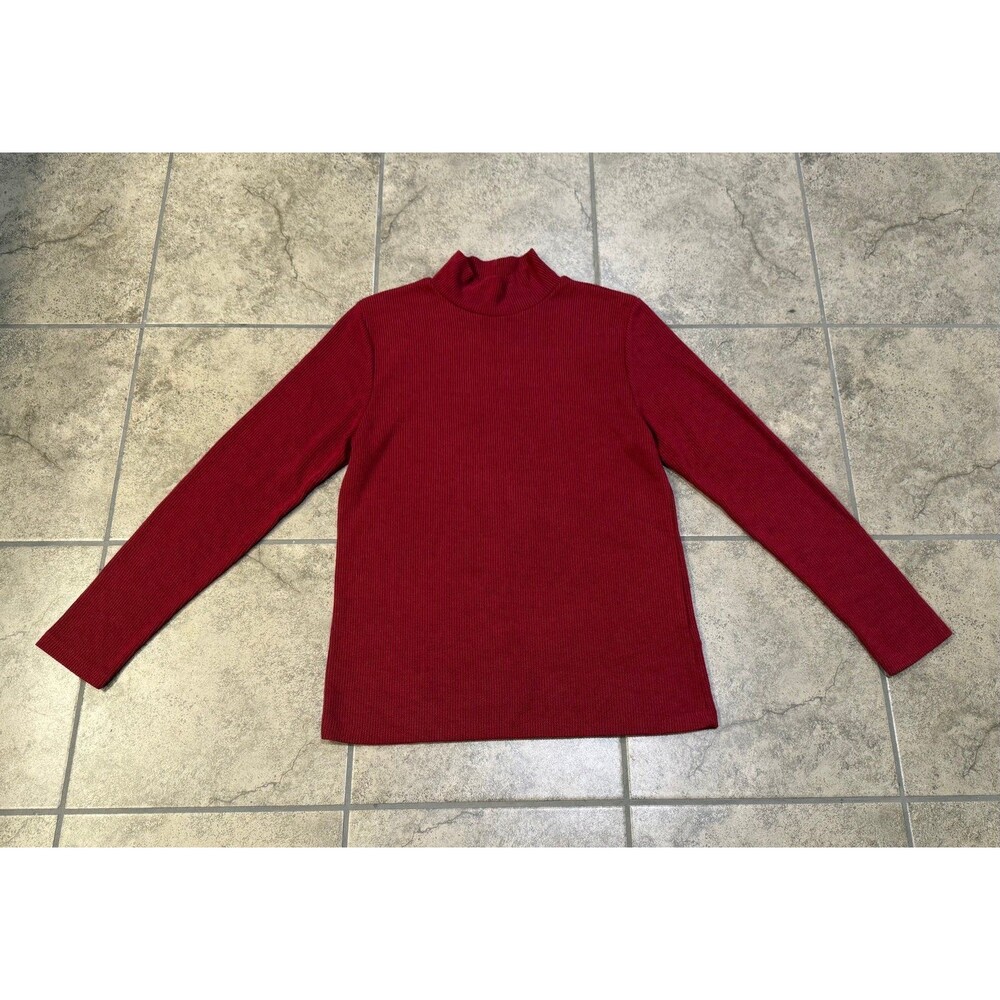 LuLaRoe red ribbed mock neck long sleeve top Sweater